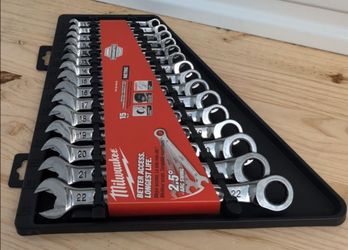 Milwaukee metric ratcheting combination wrench set (15 PCs)