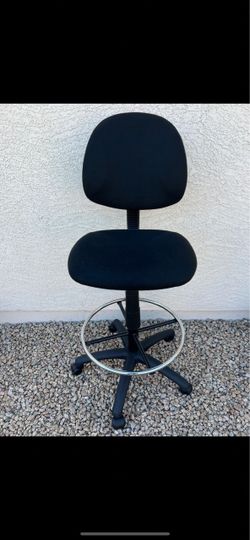 Boss Fully Adjustable Black Drafting Chair with Footrest Ring