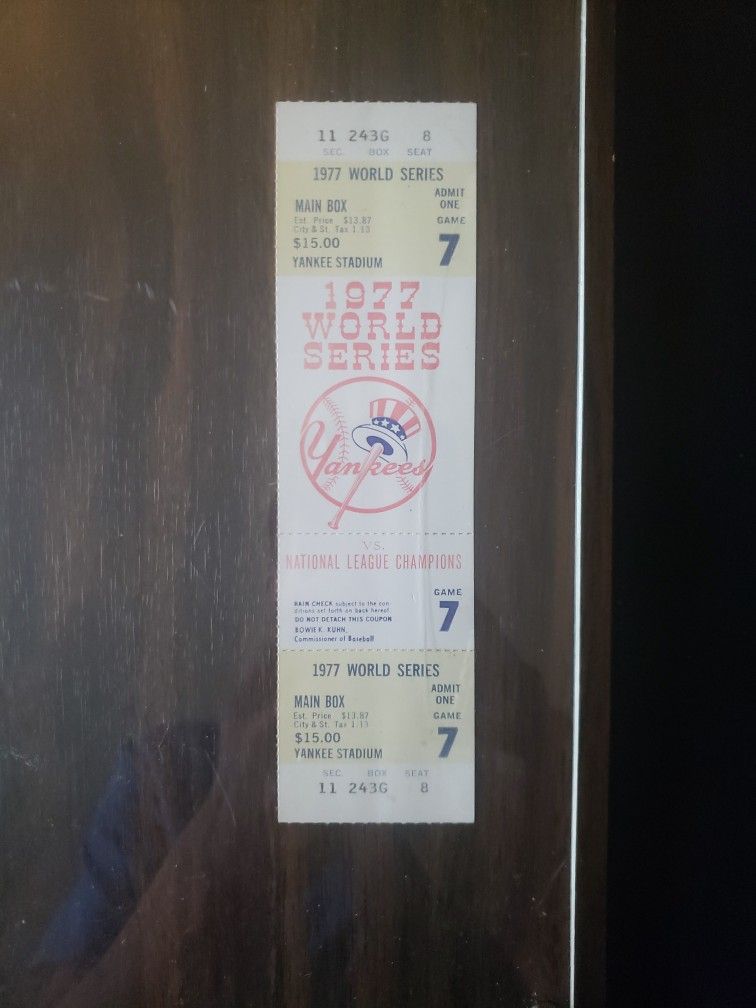 1977 World Series Ticket "Rare"