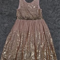 H&M Peachy and gold sequin dress