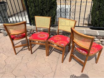 Vintage wooden folding chairs