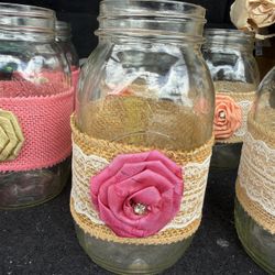 Burlap Mason Jars 