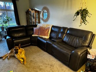 Luxury Leather Power Reclining Sectional w/ Heat, Massage & USB Charging