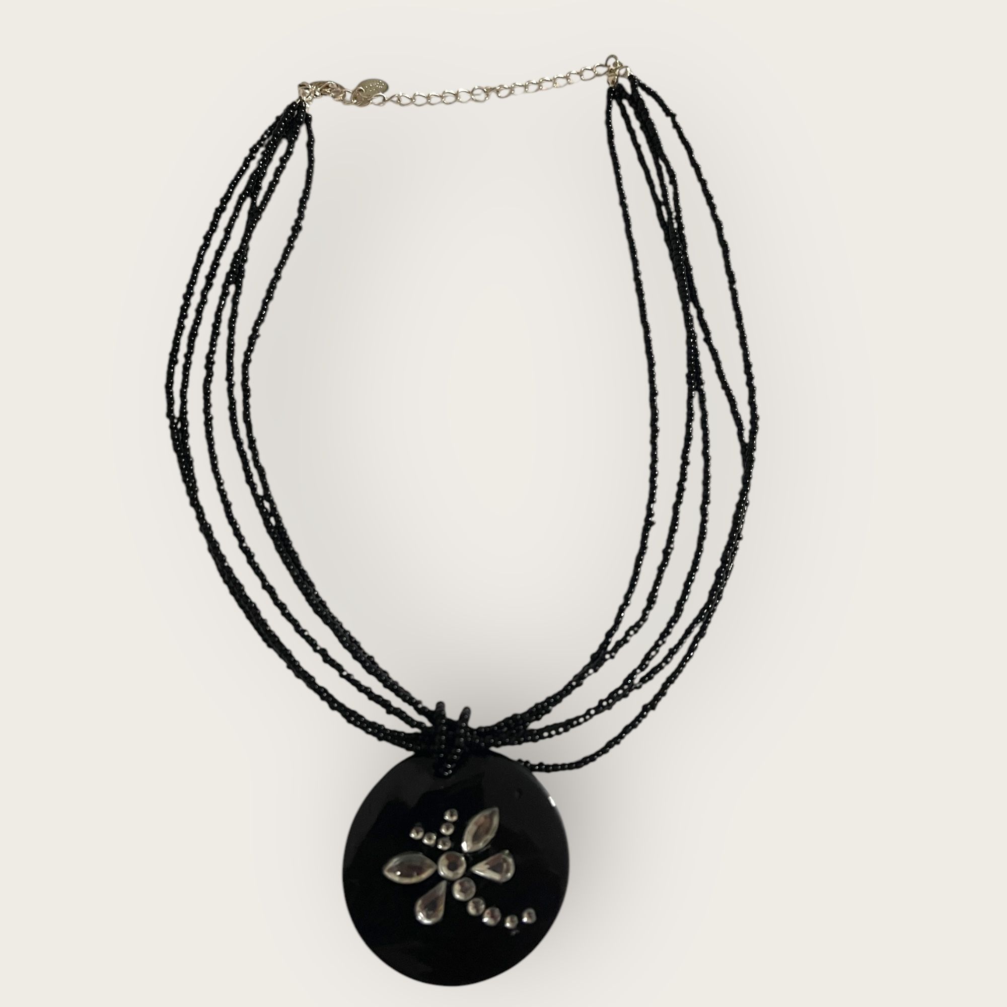 Dazzling Black Beaded Necklace