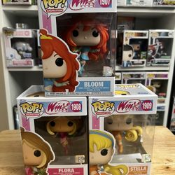 3 IN HAND Winx Club Funko Pops Stella Bloom Flora #1907 #1908 #1909 Animation