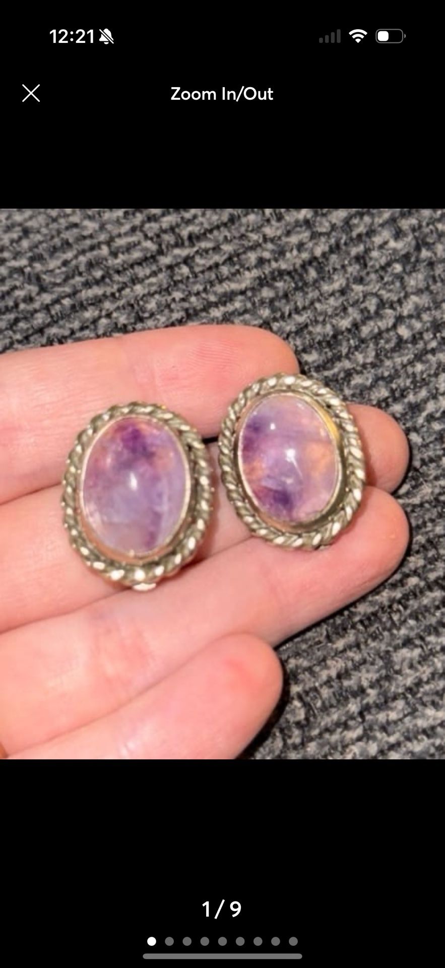 amethyst clip on earrings