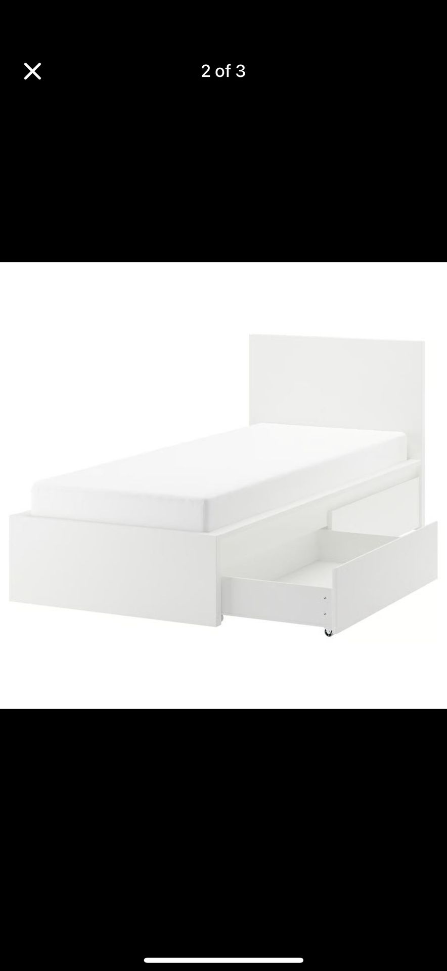 Ikea Malm twin bed with storage