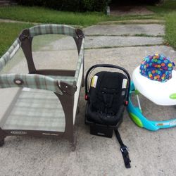 Baby Pen+Walker+Car Seat 40.00
