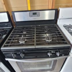 Whirlpool 30" Wide Apartment Size Stainless Steel Gas Stove Range Estufa 
