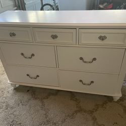 Used Shabby Chic Large White Girls Dresser 