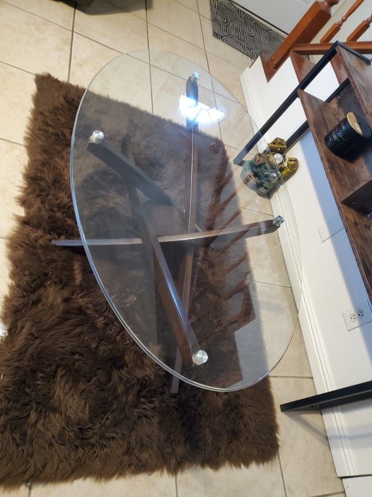 Oval Glass Table