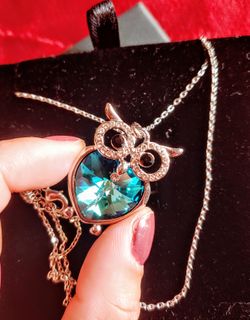 Crystals From Swarovski Silver Plated Necklace 18"