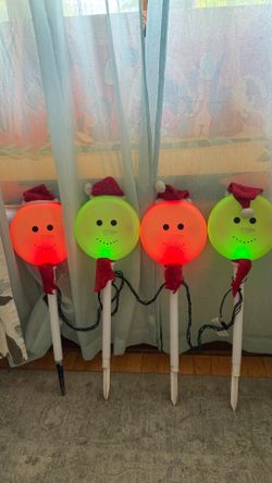 Set of 4 Light-Up Snowman Yard Stakes