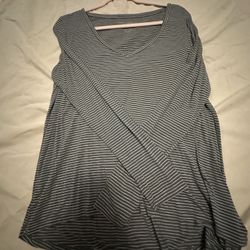 Striped American Eagle Long Sleeve Tee Size M