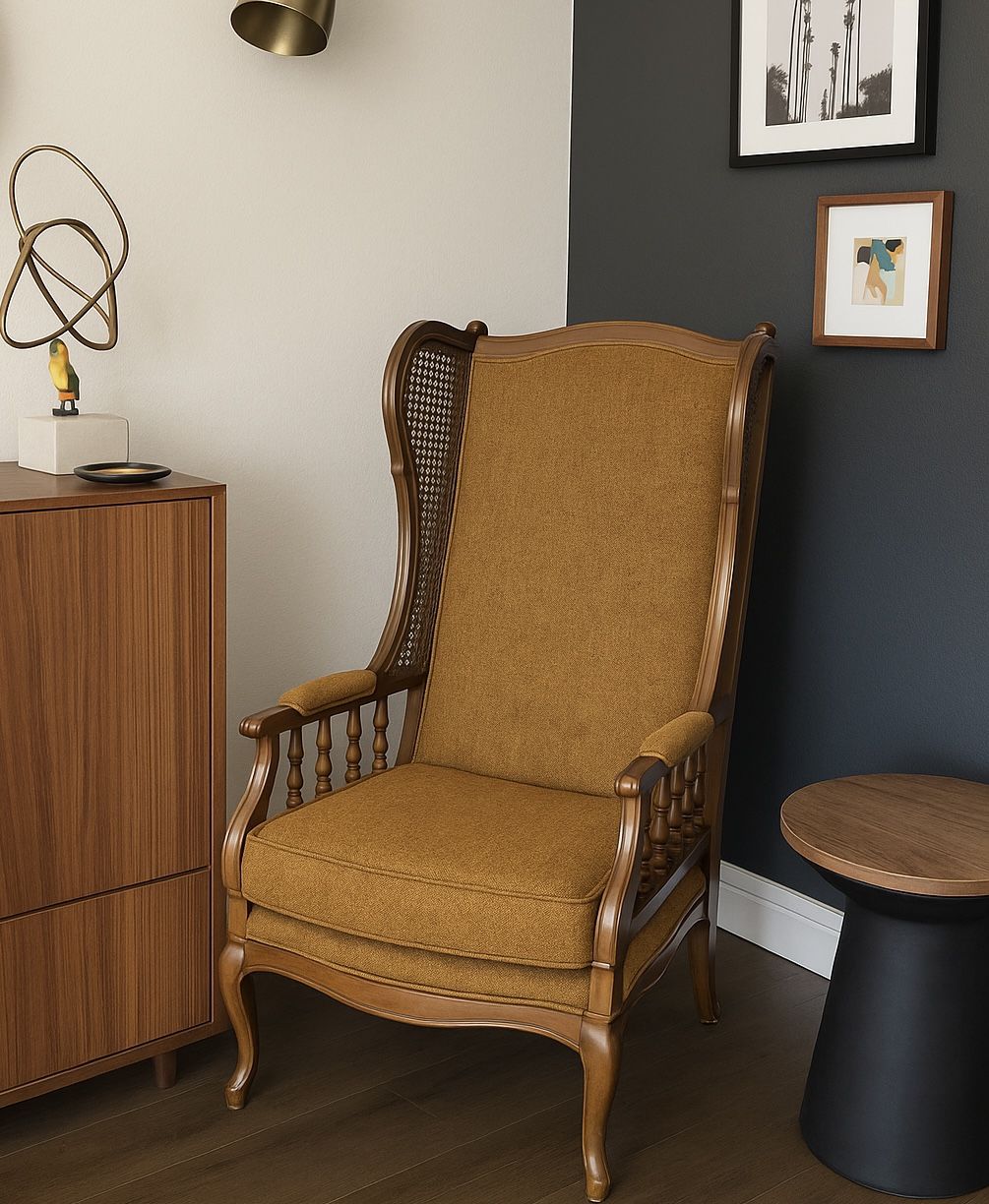 Vintage Mid Century Wing Chair