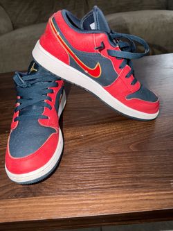 Air Jordan 1 Low Red Navy Gold Sneakers