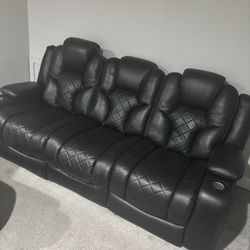 Recliner Black Sofa(Theater Like Seats)