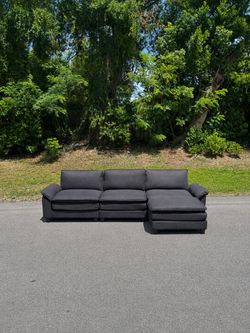 Black Reversible L Chaise Cloud Couch Sectional [FREE Delivery]