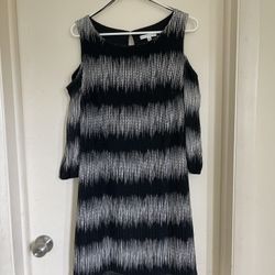 Black/white Cold Shoulder Dress