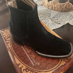 Boy Suede Leather  Black Boots 