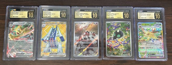 Lot of 5 Pokemon Cards Slabs - Graded CGC Pristine 10 - FIRM