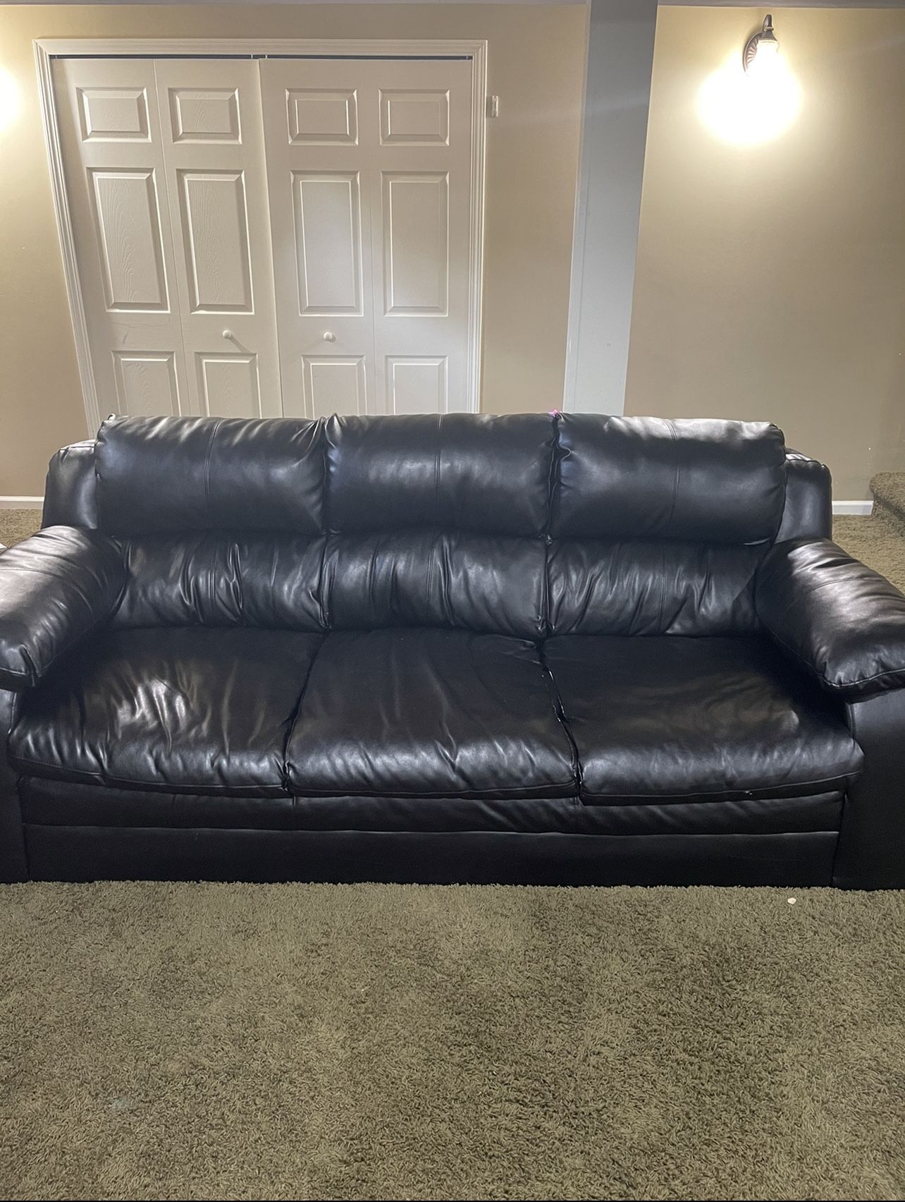 2 Leather Sofa And One Chair