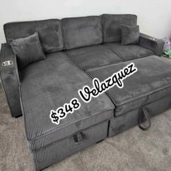 ✅️✅️ Gray   Convertible Sectional W/ Cup Holder & W/ USB Port✅️✅️