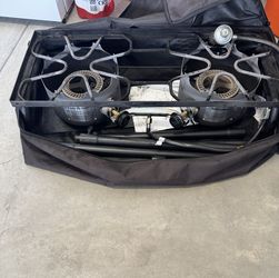 Two Burner Outdoor Stove with Flattop