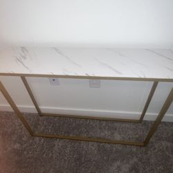 Entryway Table Stand (White/Marble Top)