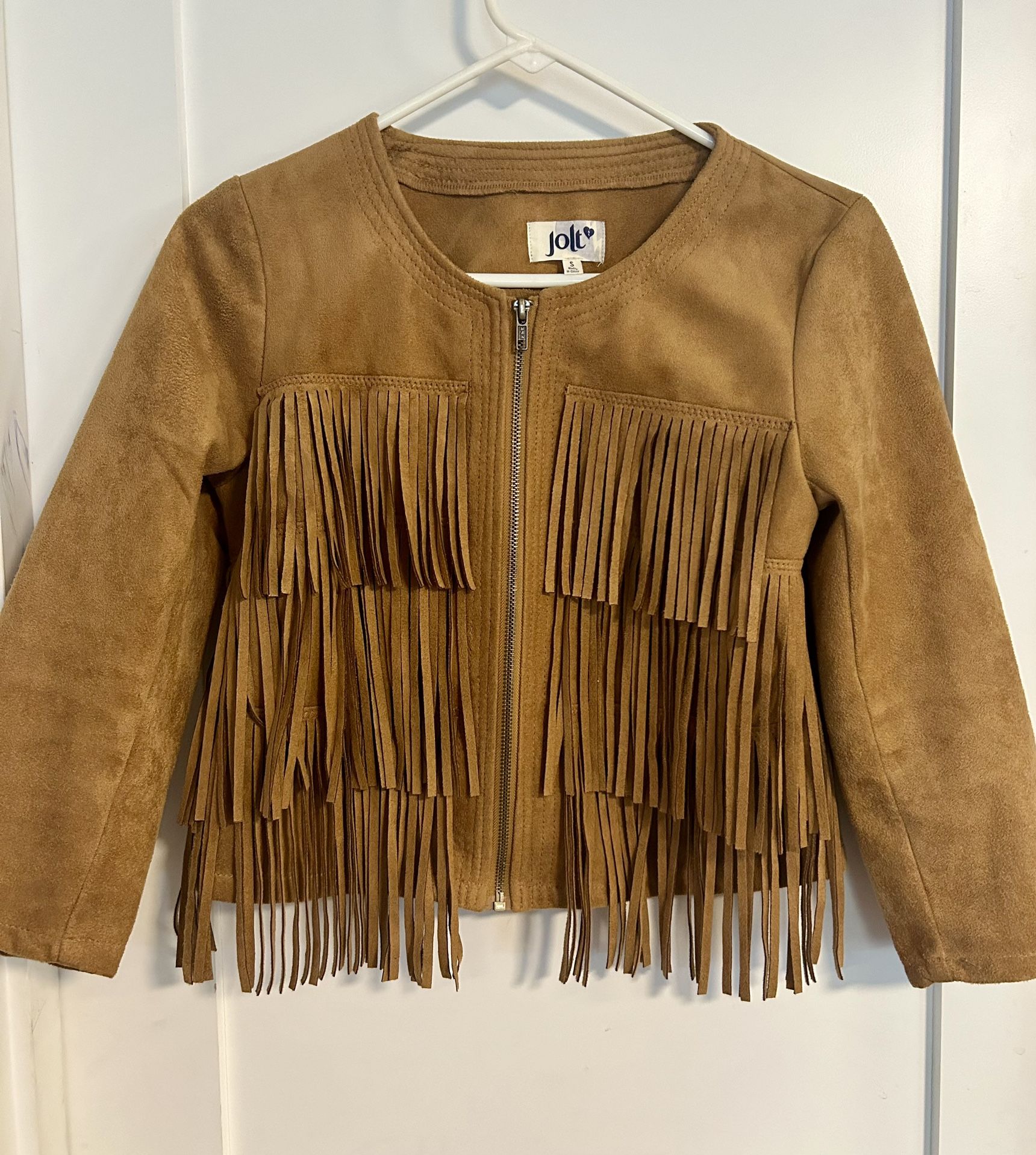 Jolt Women’s Faux Suede Fringe Jacket Small