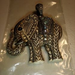 Elephant Necklace Charm Ornate Design Multicultural New