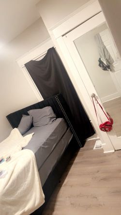 FULL size bed. Headboard and box spring included