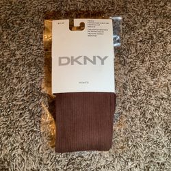 DKNY cotton corduroy rib control top tights, color brunette, size: M