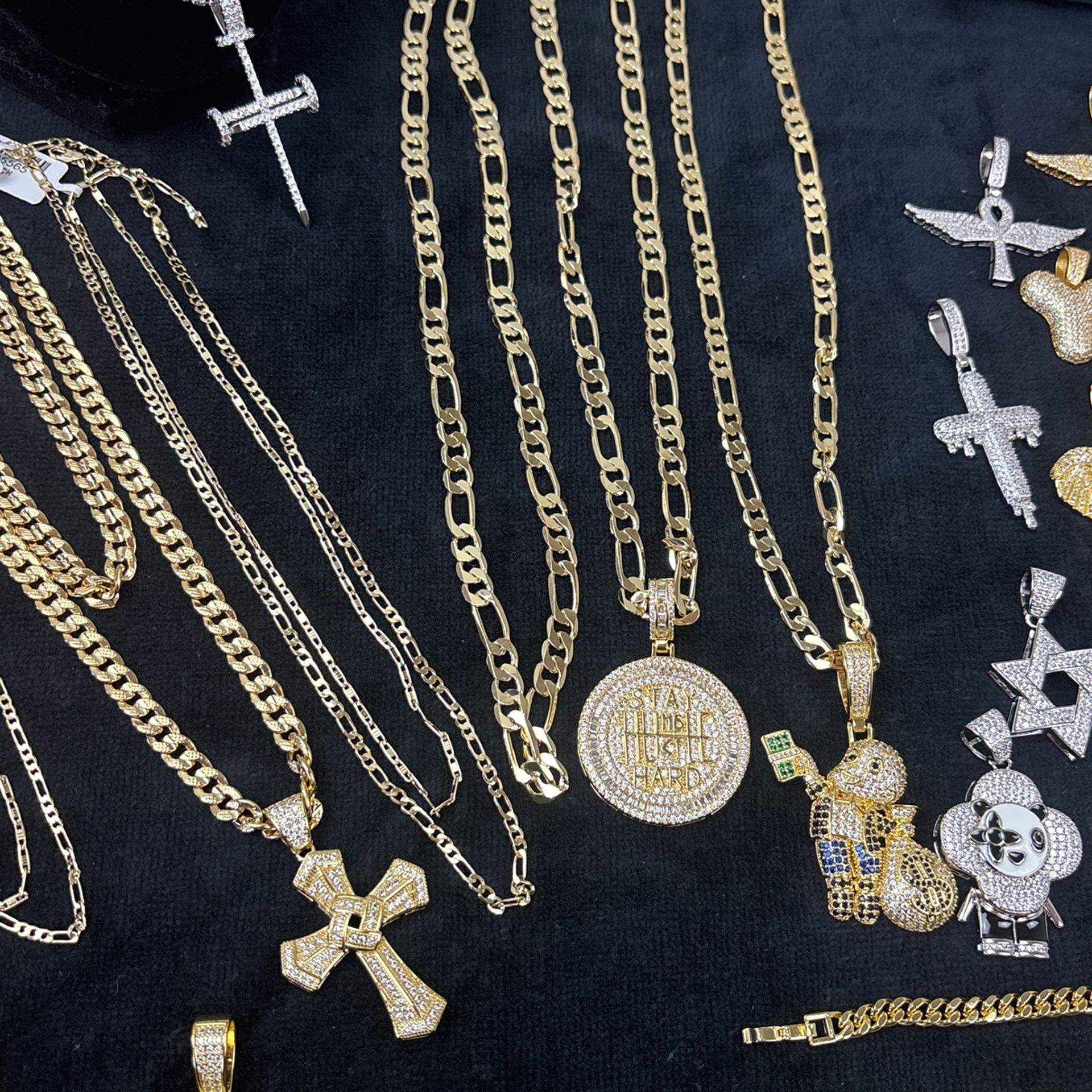 14 K Gold Filled With Brass Chains With VVS CZs On Pendant
