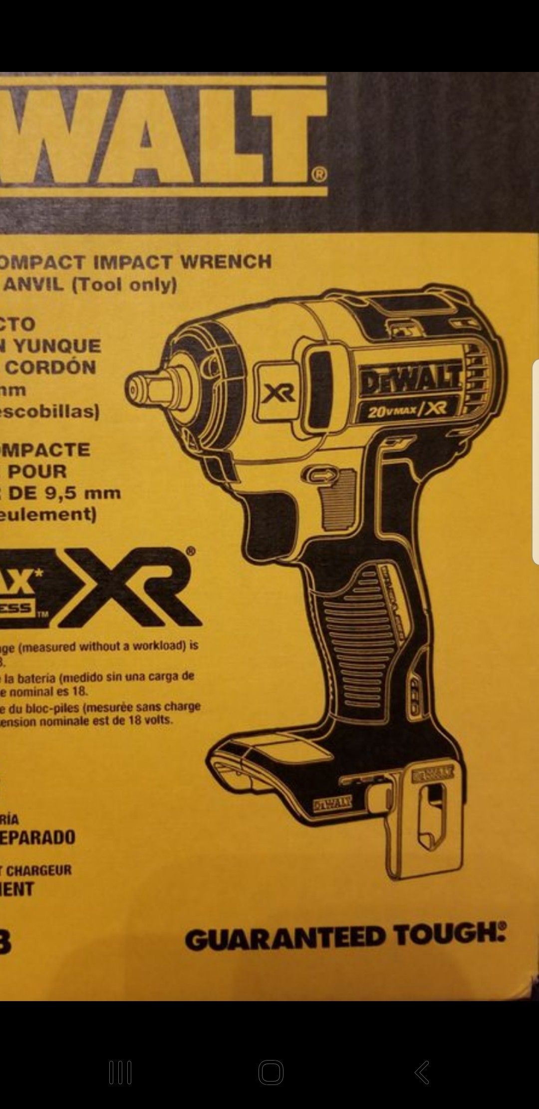 Dewalt bruhless 3/8 impact wrench tool only