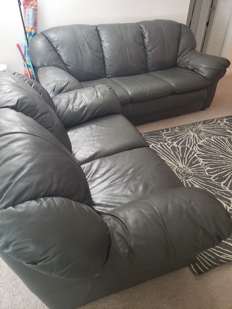 Original Leather sofa with loveseat