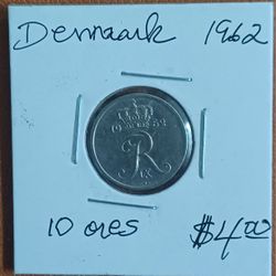 $3 - Denmark - 1962 10 Ores Coin