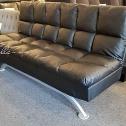 Aristo Futon Sofa Black $10 Down Payment And Financing Available