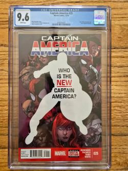 Captain America  # 25 CGC 9.6 White Pages. Sam Wilson becomes The New Captain America
