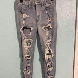Extremely Distressed Ripped American Eagle Jeans