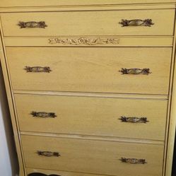 Antique Wood Dresser and Nightstand 