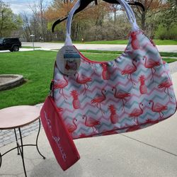 Flamingo Beach Bag W Swim Pouch, New