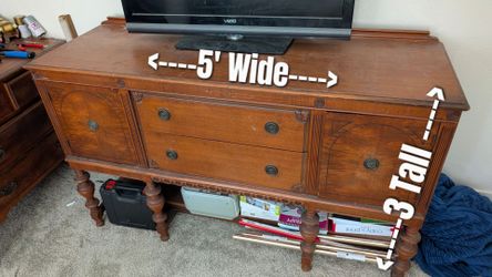 Barley Twist Oak Sideboard, Buffet, TV Stand.