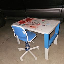 Ikea Kids Metal Office Desk  And Chair 