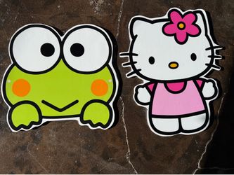 Hello kitty and keroppi cut outs