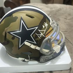 DAK PRESCOTT Signed Camo Mini Helmet