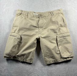 Vintage Nike Cargo Shorts Men’s Size 38 Beige Baggy Essential Y2K #2412