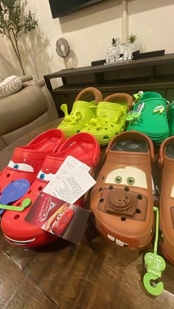 The “Mater” and “Lightning McQueen” Crocs Classic Clogs have been