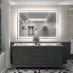 New 51”x36” Front And Back Lit LED Bathroom Mirror 