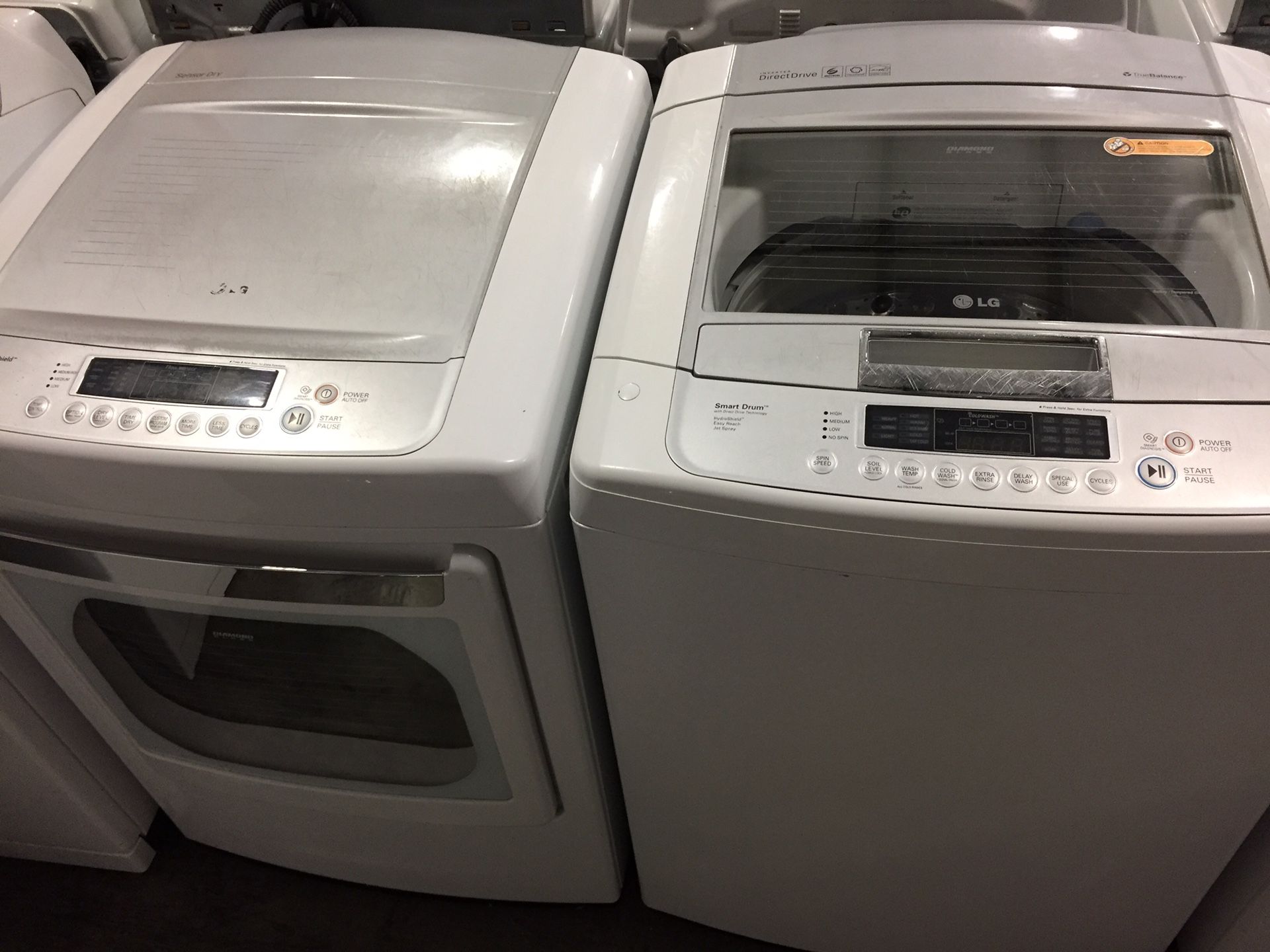 LG Washer and Dryer Electric Top Load Set *Sets Free Cords Attachments Warranty 
